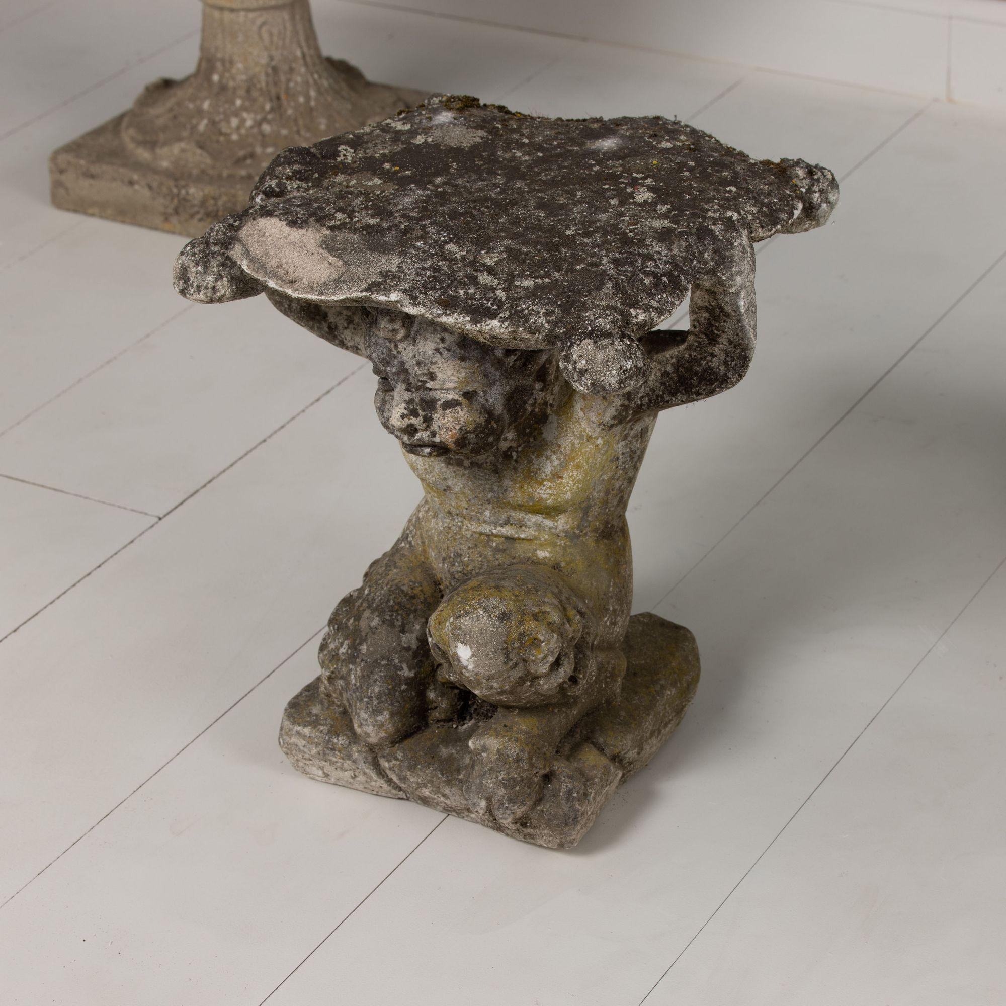 Colección de cuatro taburetes italianos de hormigón para jardín Fauno del Bosque, c. 1920 en venta 6