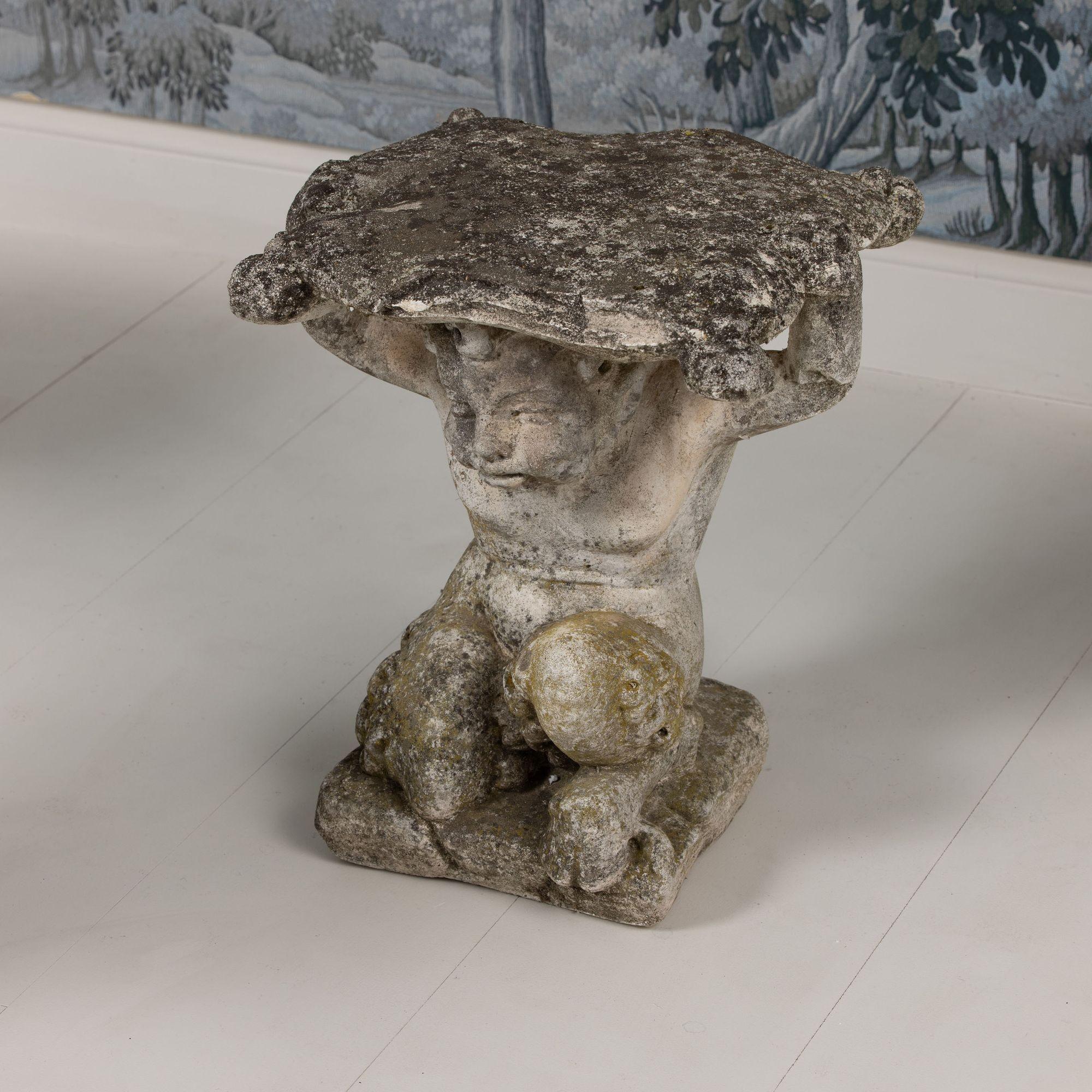 Colección de cuatro taburetes italianos de hormigón para jardín Fauno del Bosque, c. 1920 en venta 5