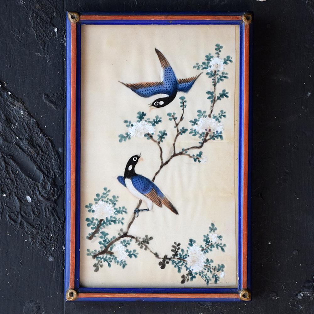 Hand-Crafted Early 20th Century Collection of Tropical Bird Paintings