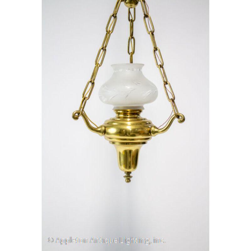 American Early 20th Century Colonial Brass Pendant For Sale