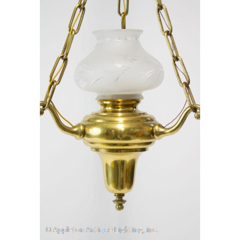 Early 20th Century Colonial Brass Pendant In Good Condition For Sale In Canton, MA