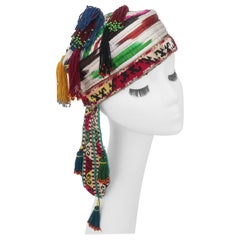 Early 20th Century Colorful Central Asian Quilted Beaded Hat