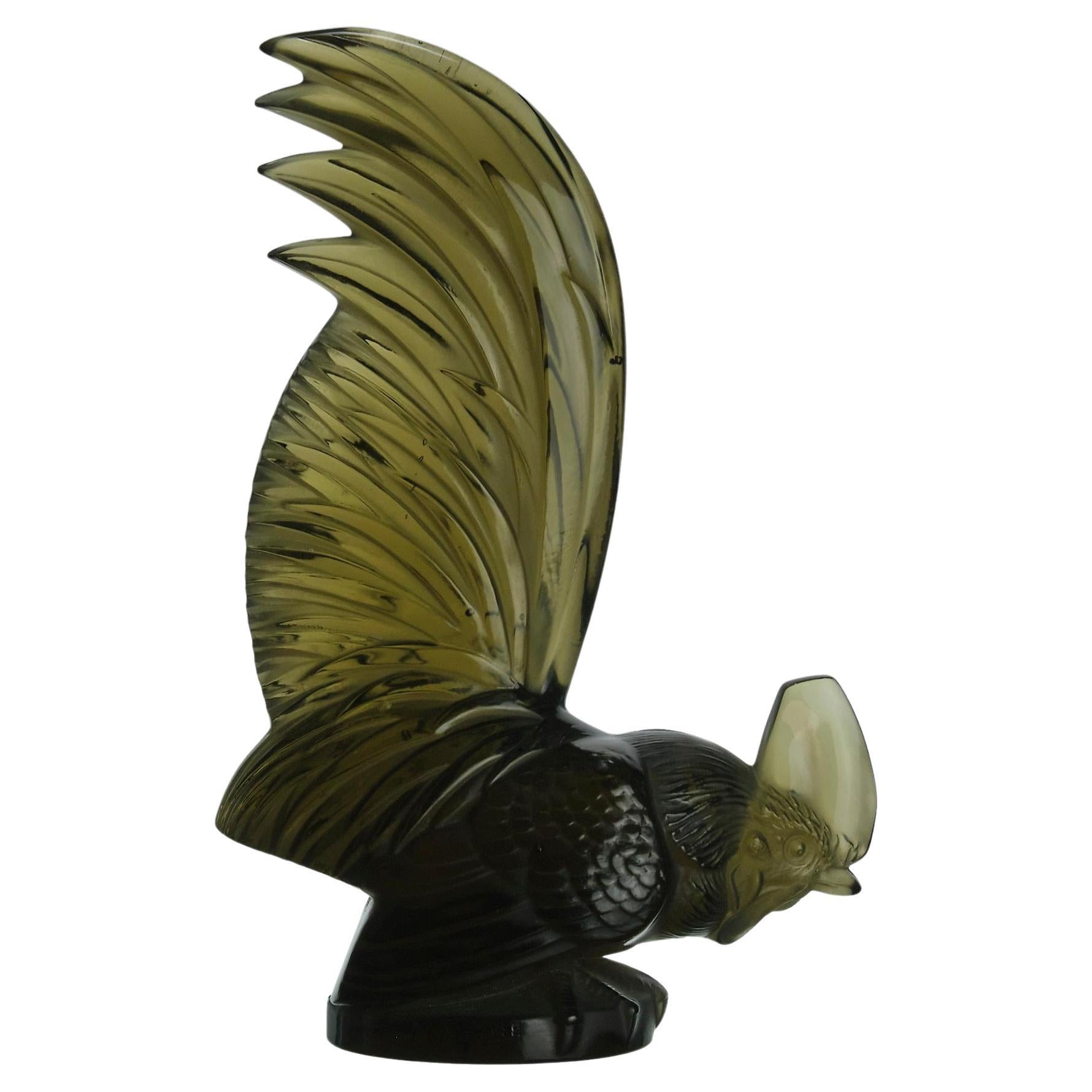 Early 20th Century Coloured Glass Car Mascot Entitled Coq Nain by René Lalique