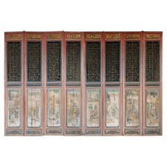 Early 20th Century Colourful Chinese Door Panels