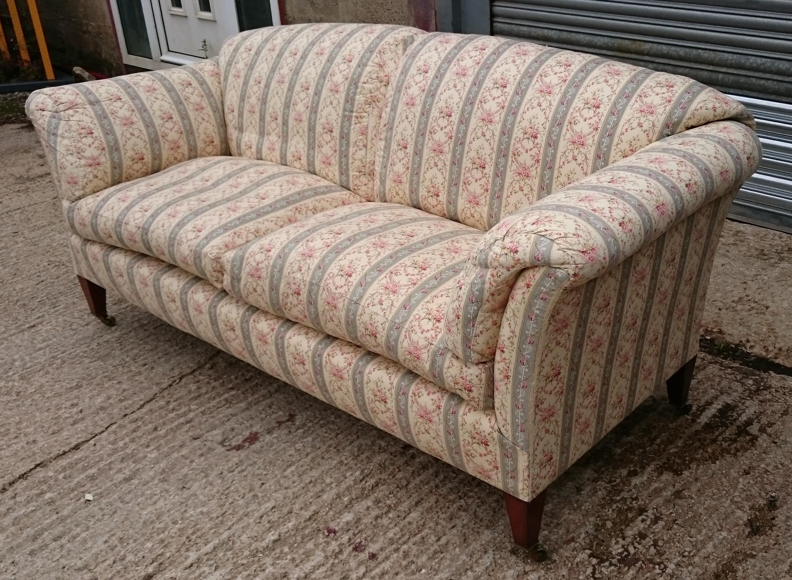 Edwardian Early 20th Century Comfortable Large Sofa, the Portarlington by Howard and Sons