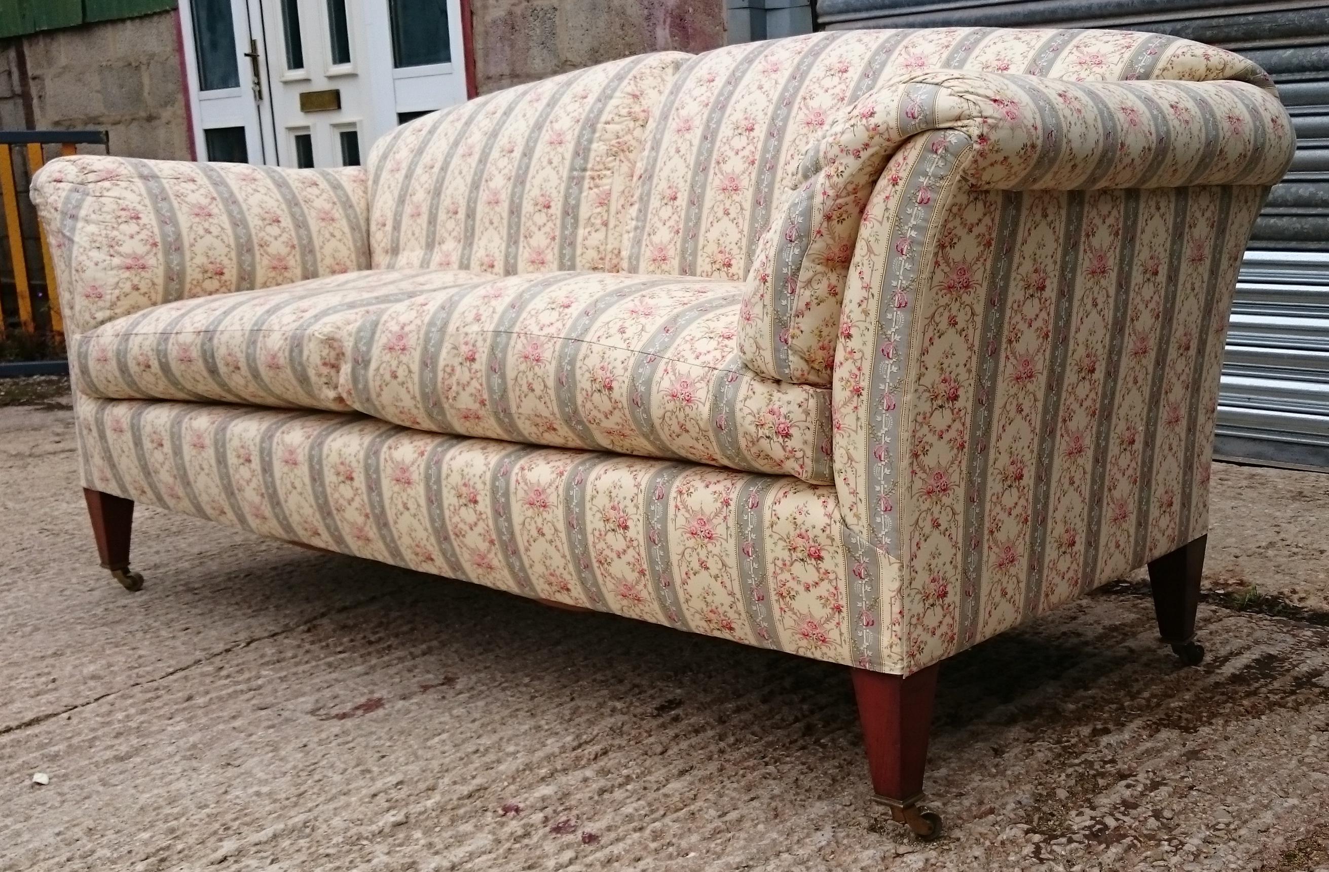 English Early 20th Century Comfortable Large Sofa, the Portarlington by Howard and Sons