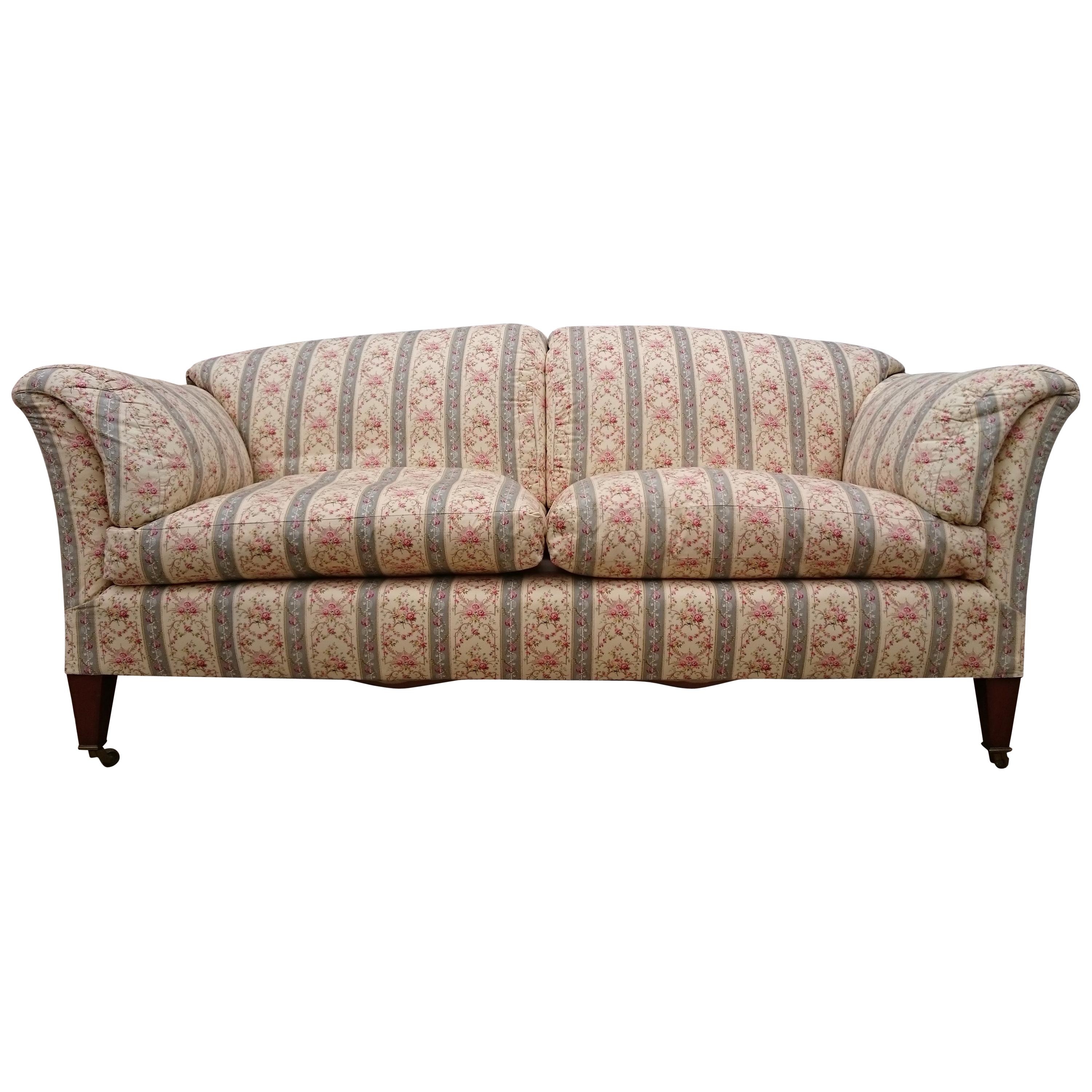 Early 20th Century Comfortable Large Sofa, the Portarlington by Howard and  Sons For Sale at 1stDibs