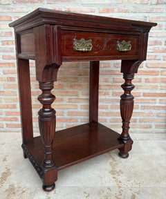 Early 20th Century Console Table with One Drawer and Low Open Shelf, 1920s