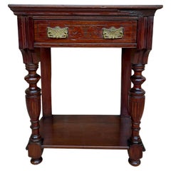Early 20th Century Console Table with One Drawer and Low Open Shelf, 1920s
