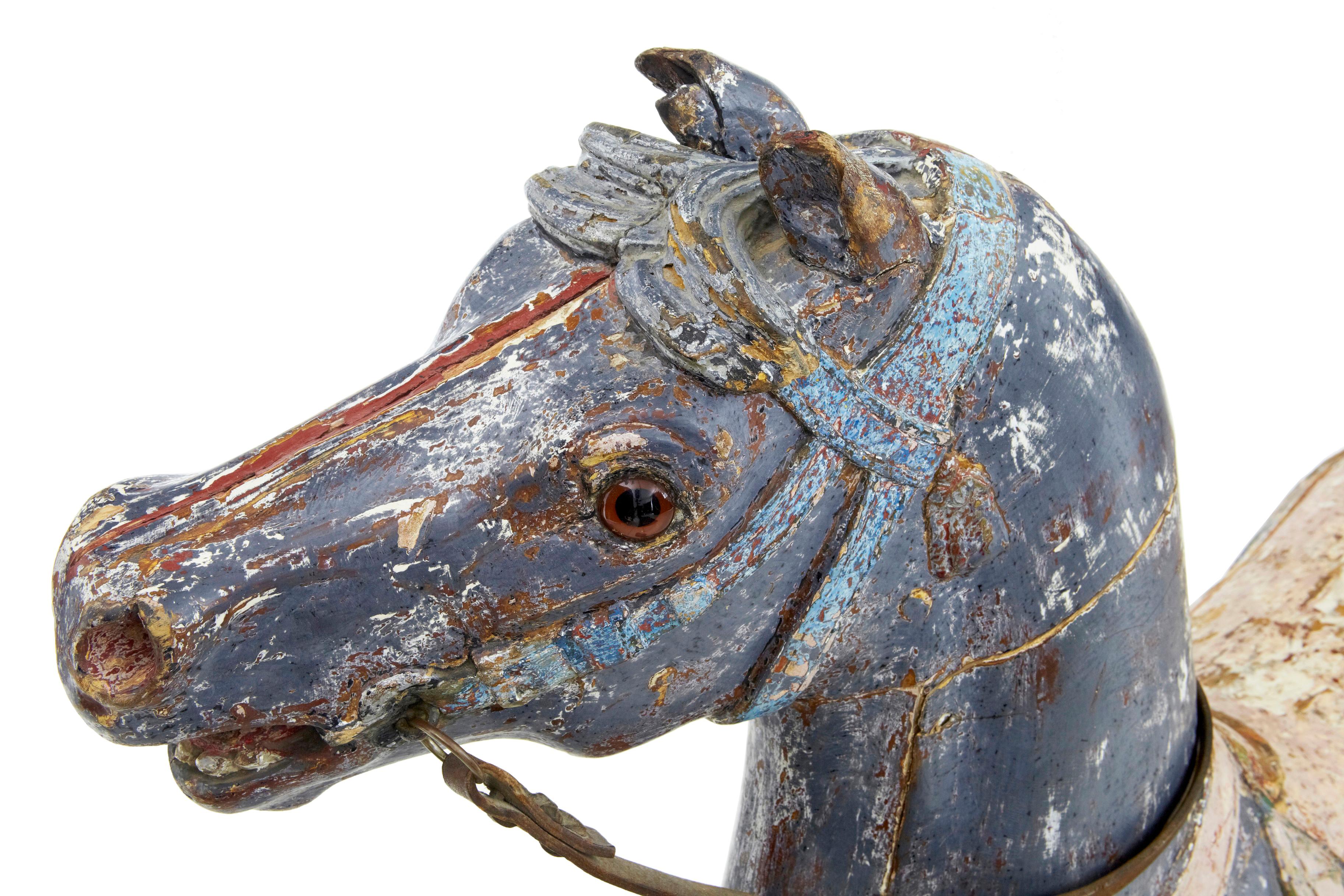 Early 20th century continental decorative carousel horse In Good Condition For Sale In Debenham, Suffolk