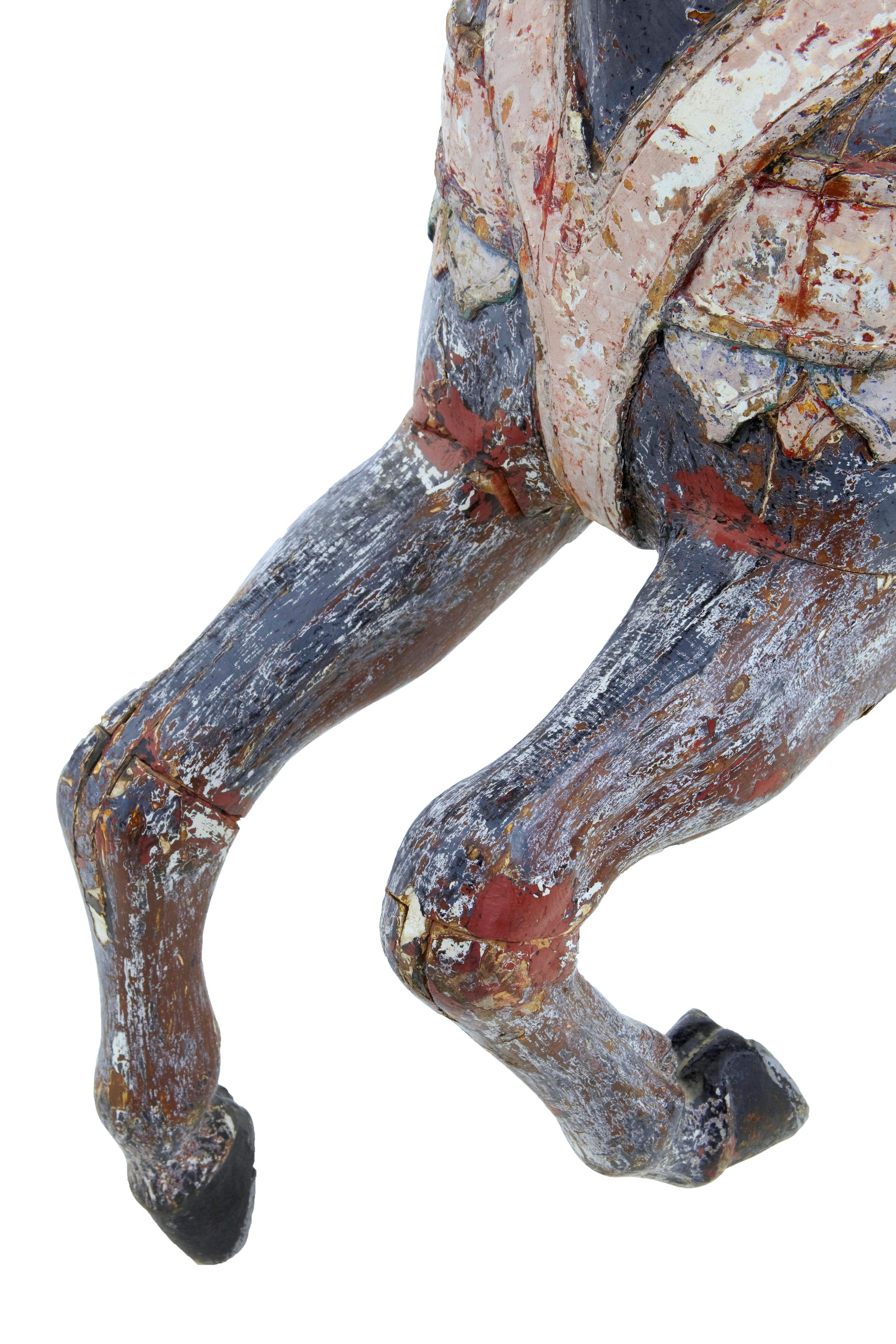 Caballo de carrusel decorativo continental de principios del siglo XX Roble en venta