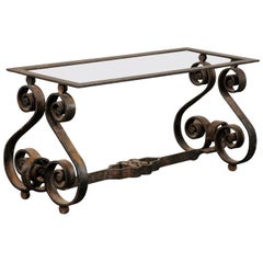 Early 20th Century Continental Handwrought Iron Coffee Table Base