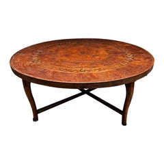 Early 20th Century Continental Neoclassical Inlaid Walnut Center Table