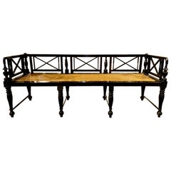 Early 20th Century Continental Style Carved and Ebonized Settee