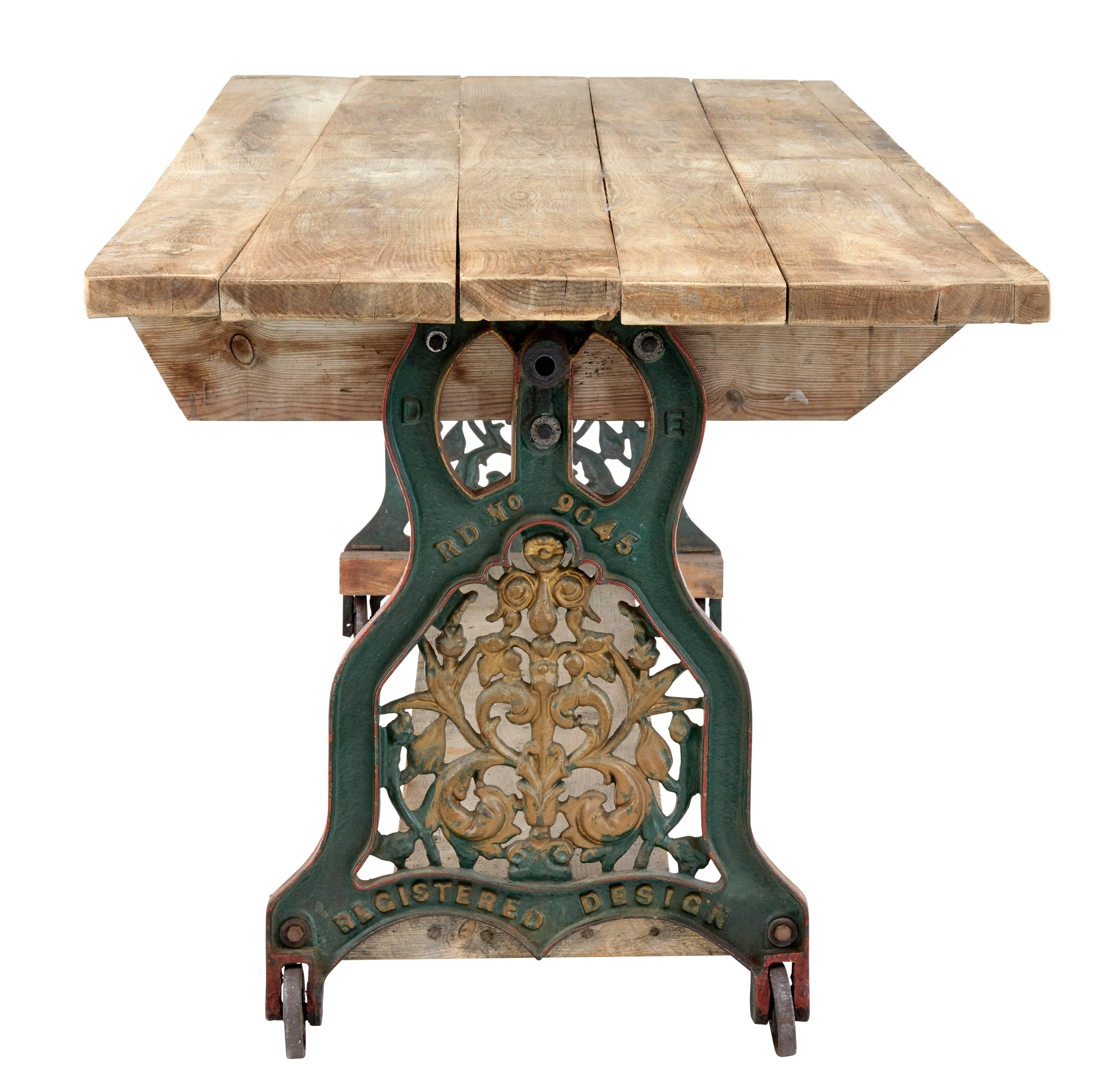 Swedish Early 20th Century Converted Cast Iron Work Table