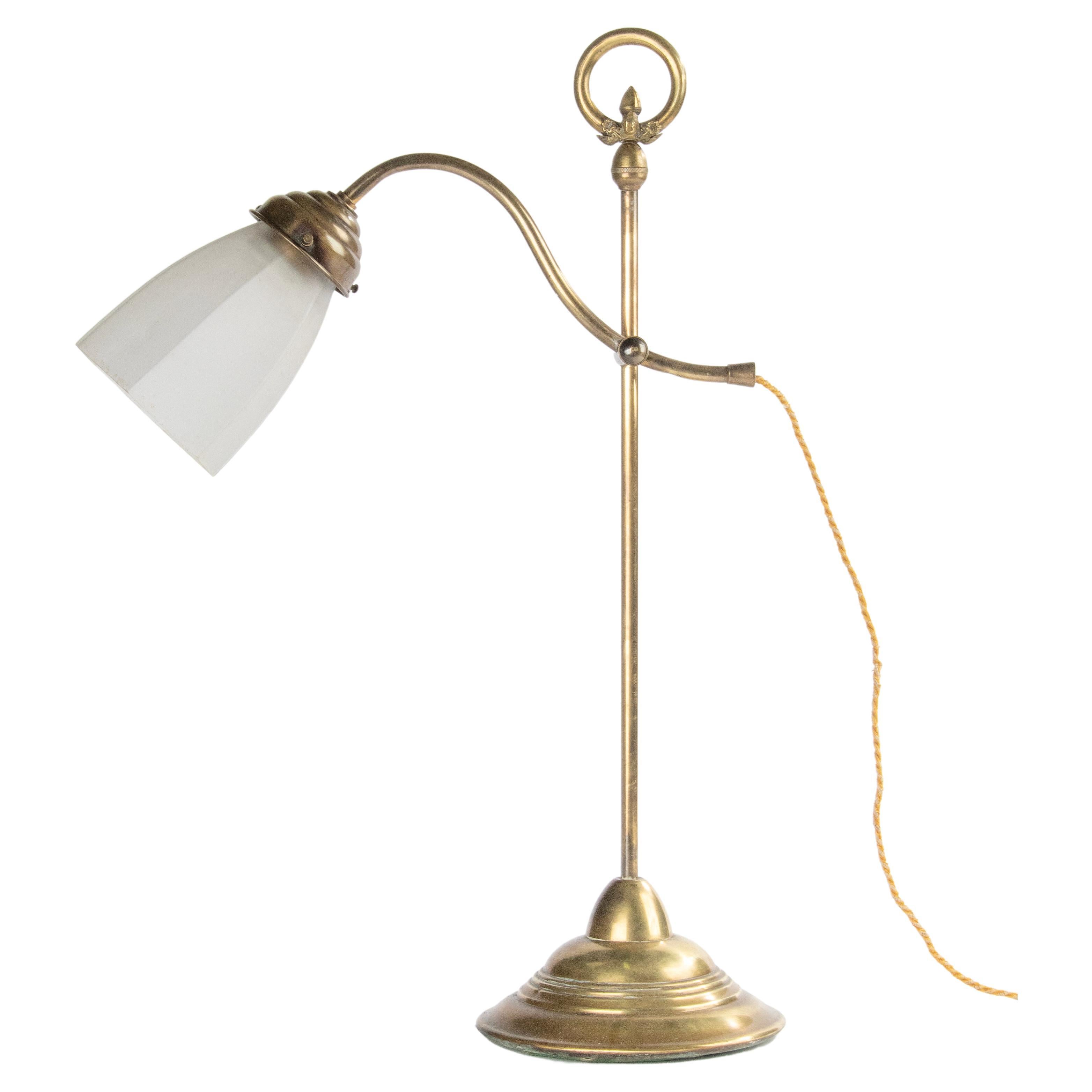 Lampe de bureau réglable en cuivre du début du 20e siècle