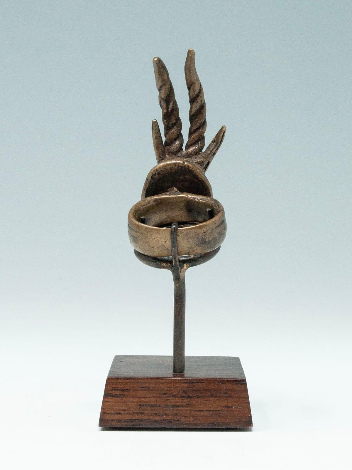 Early 20th Century Copper Alloy Antelope Ring, Bwa People, Burkina Faso In Good Condition For Sale In Point Richmond, CA