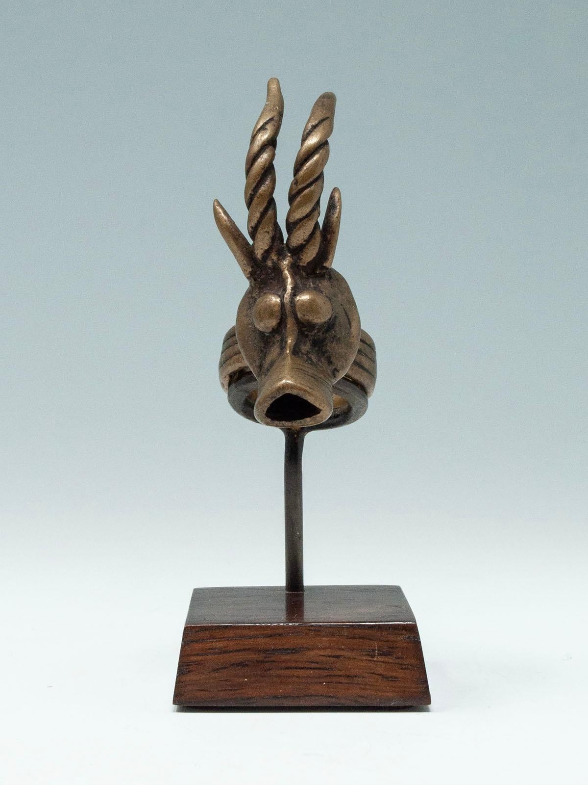 Early 20th Century Copper Alloy Antelope Ring, Bwa People, Burkina Faso For Sale 1