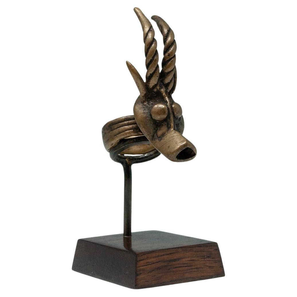 Early 20th Century Copper Alloy Antelope Ring, Bwa People, Burkina Faso For Sale