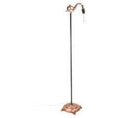 Early 20th Century Copper and Painted Metal Bridge Lamp