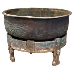 Early 20th Century Copper Cheese Vat and Stand
