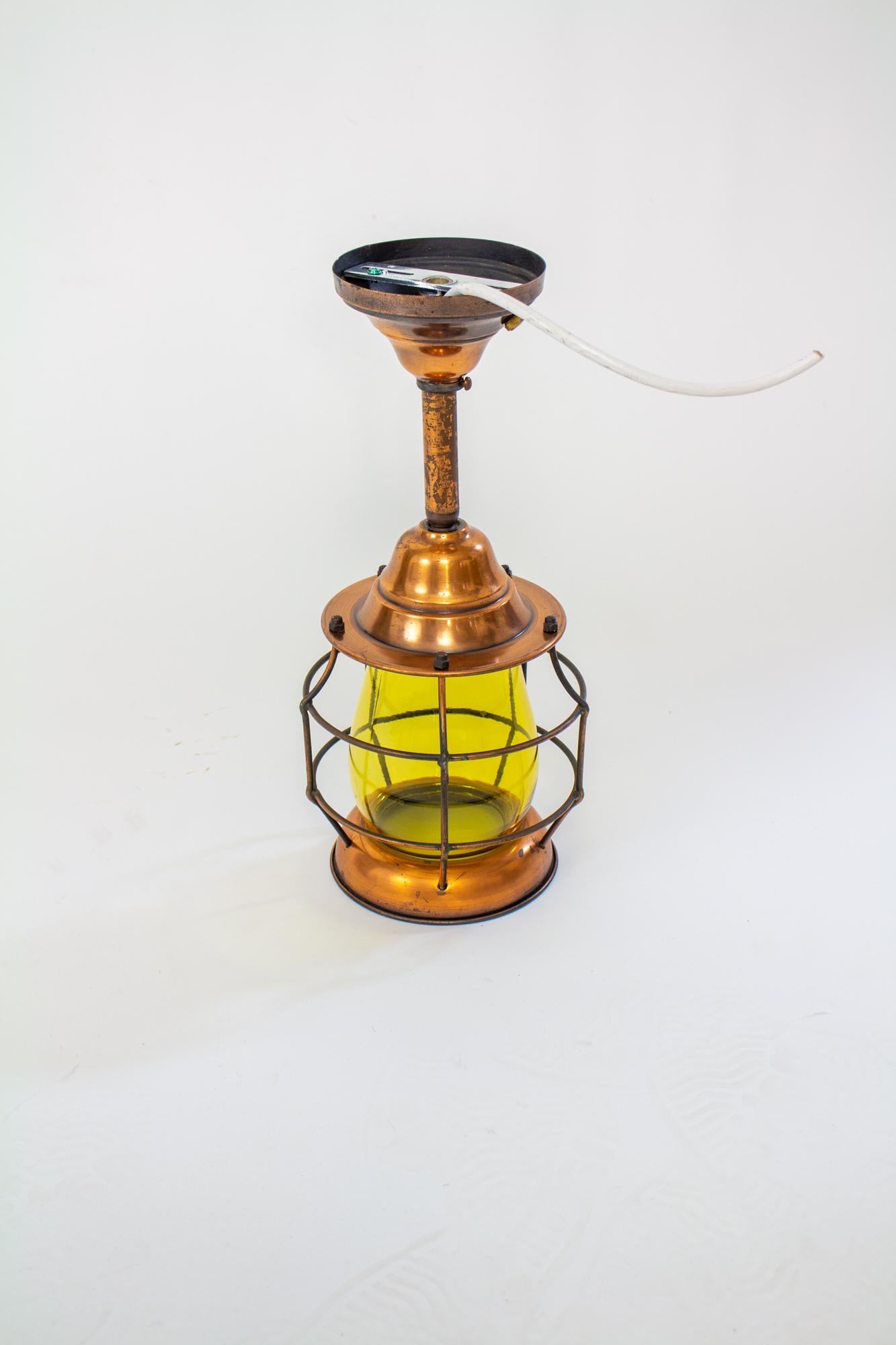 American Early 20th Century Copper Nautical Porch Lantern For Sale