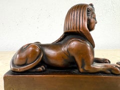 Early 20th century copper sphinx sculptures/pair