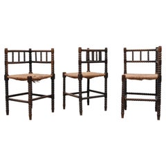Early 20th Century Cottage Style Bobbin Corner Chairs