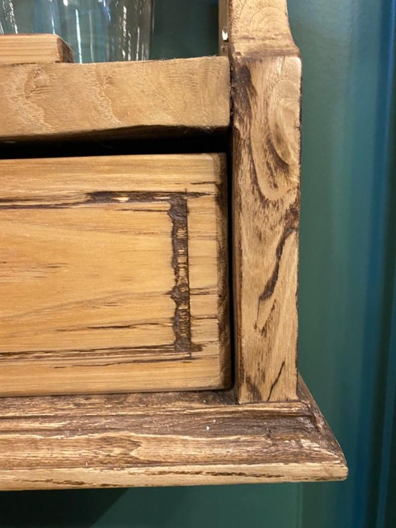 Early 20th Century Country Bleached Ash Hanging Shelf Plate Rack at 1stDibs