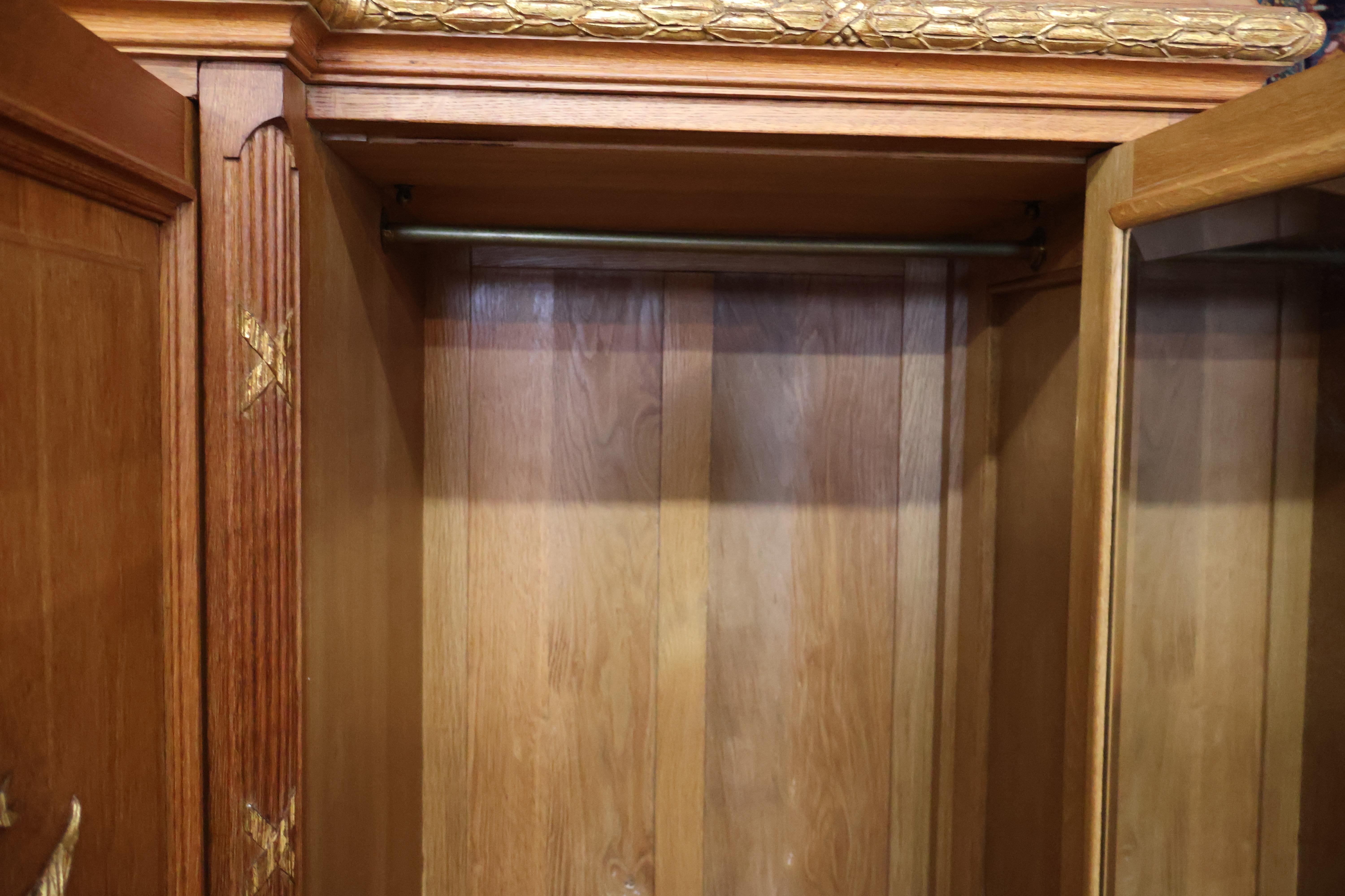Early 20th Century Country French Louis XVI Style Oak Armoire For Sale 14