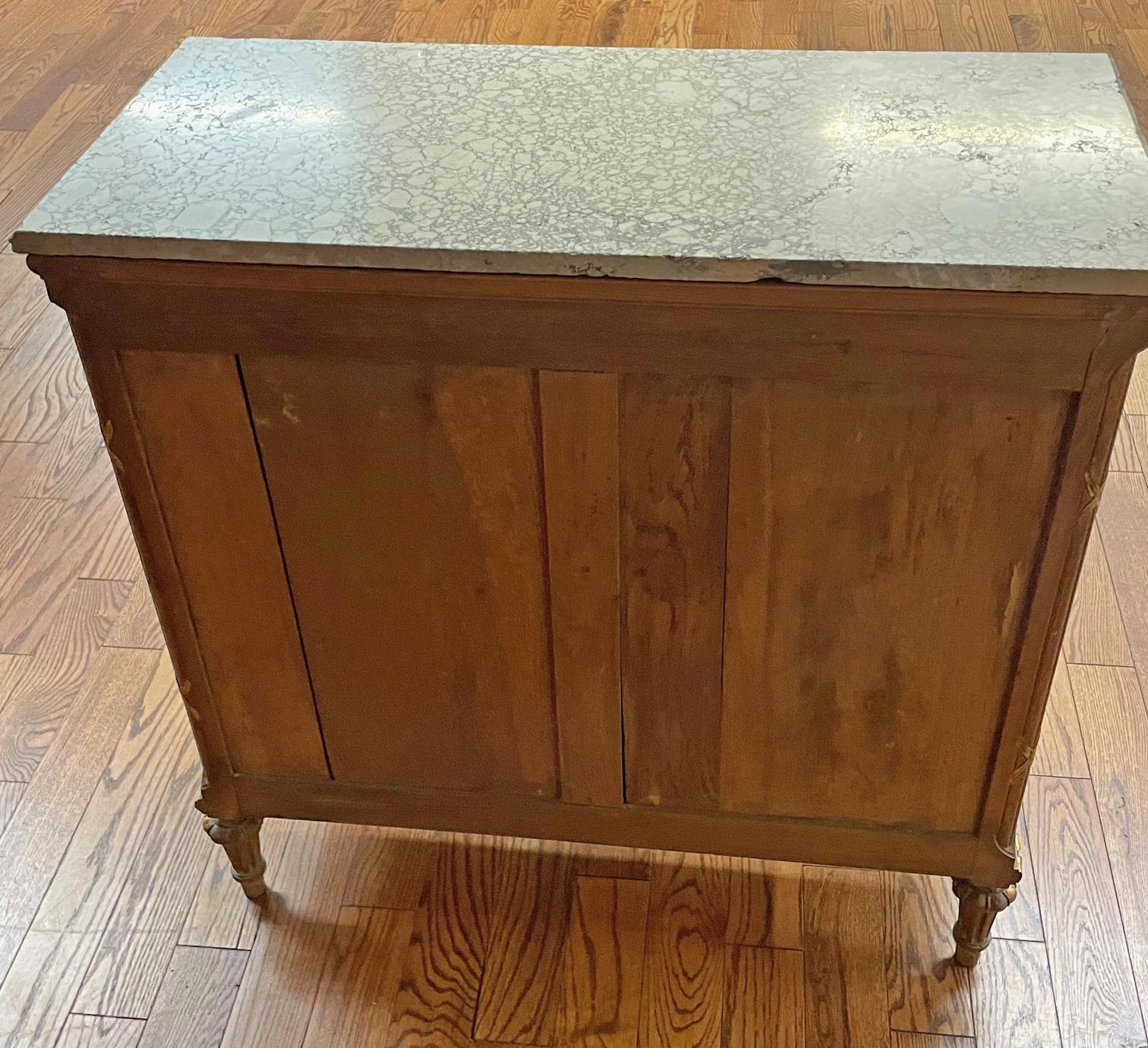 Early 20th Century Country French Oak Marble Top Server Cabinet  For Sale 3