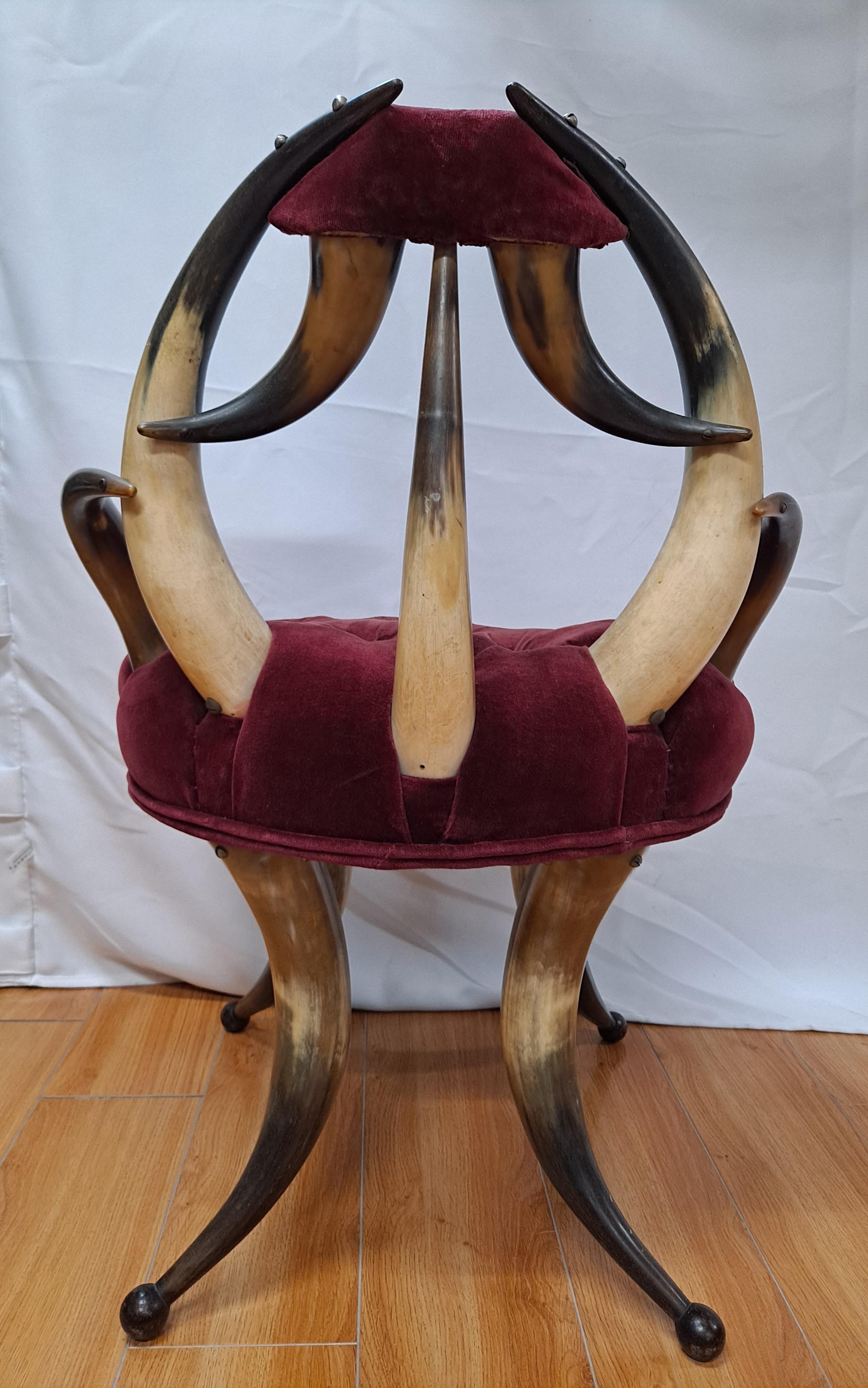 Early 20th Century Cow Horn Chair For Sale 7