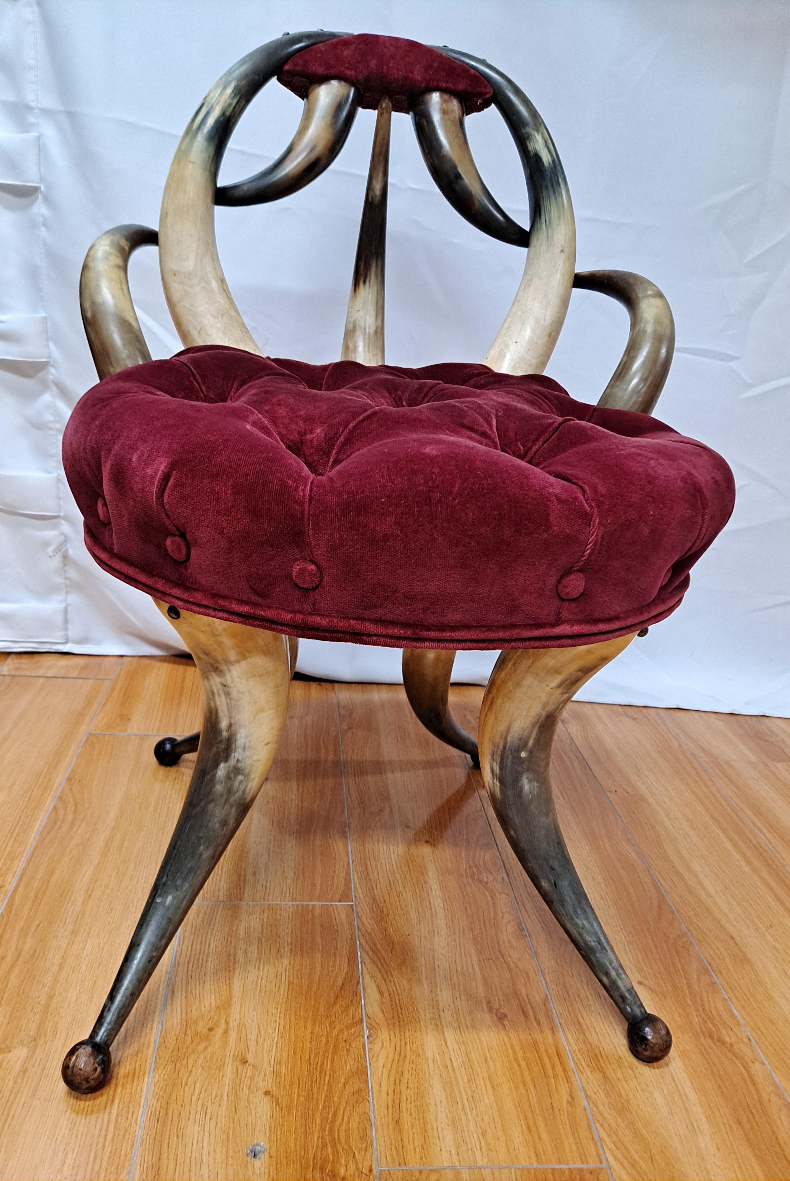 Early 20th Century Cow Horn Chair For Sale 3