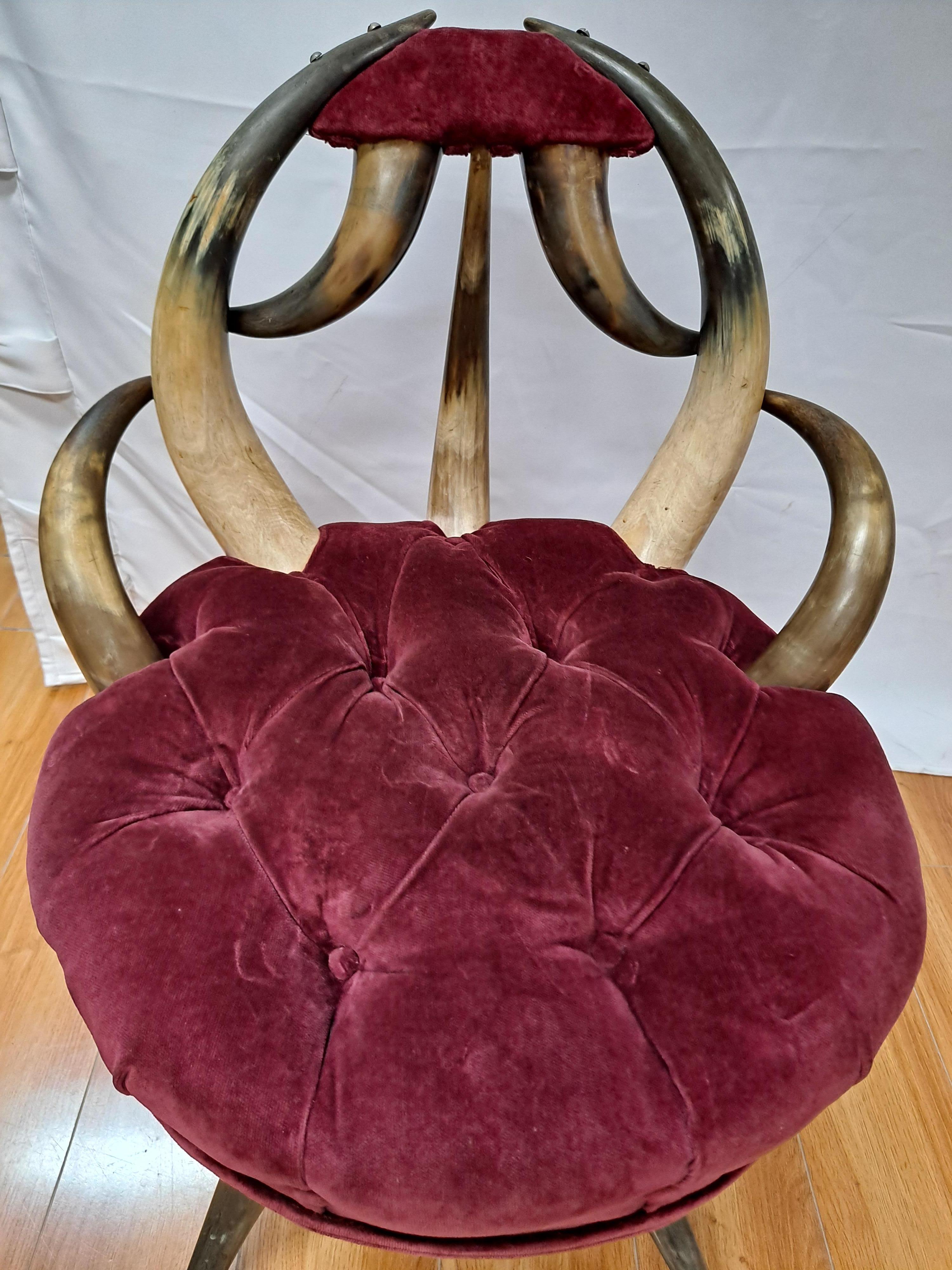 Early 20th Century Cow Horn Chair For Sale 4