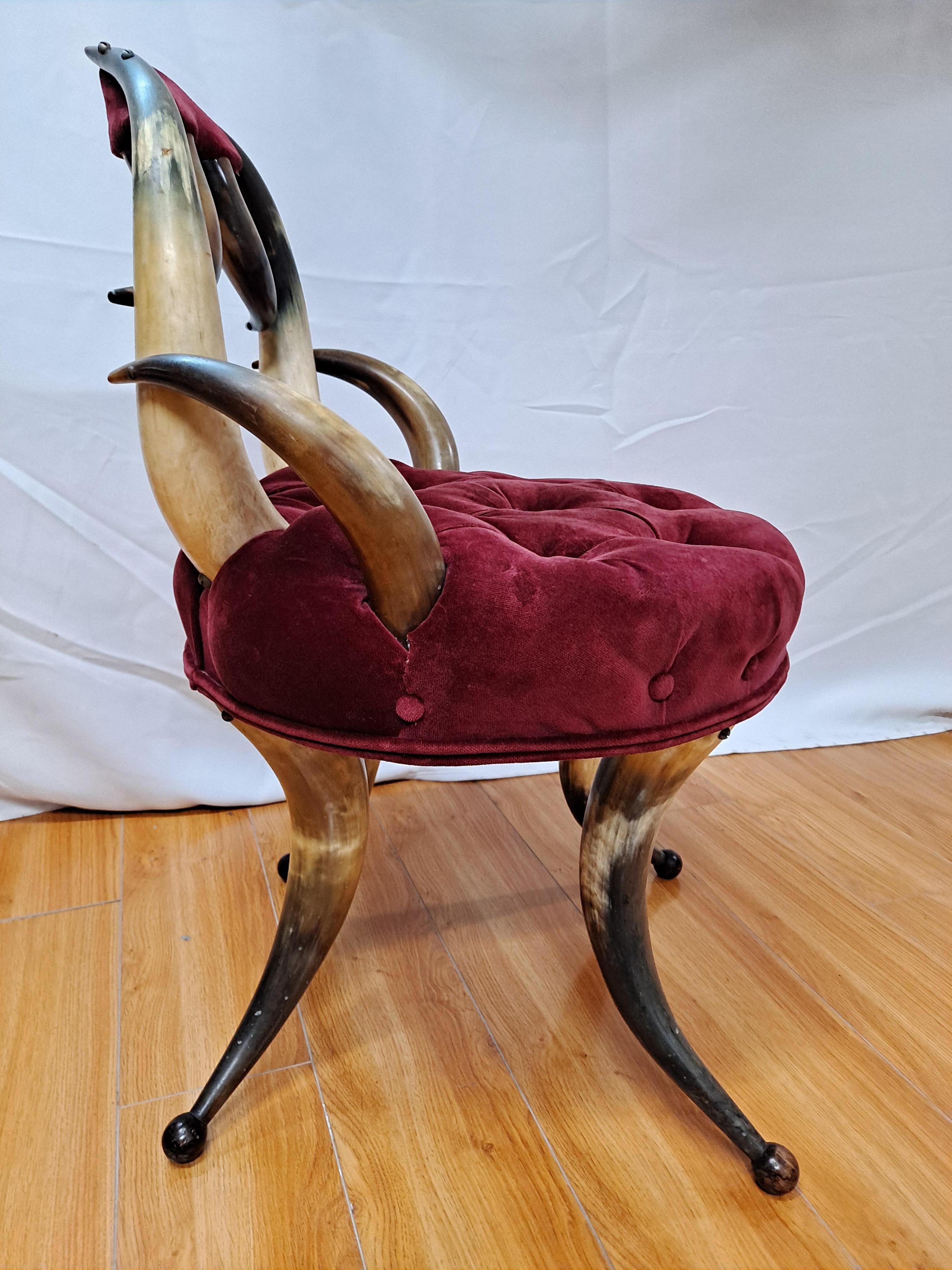 Early 20th Century Cow Horn Chair For Sale 5
