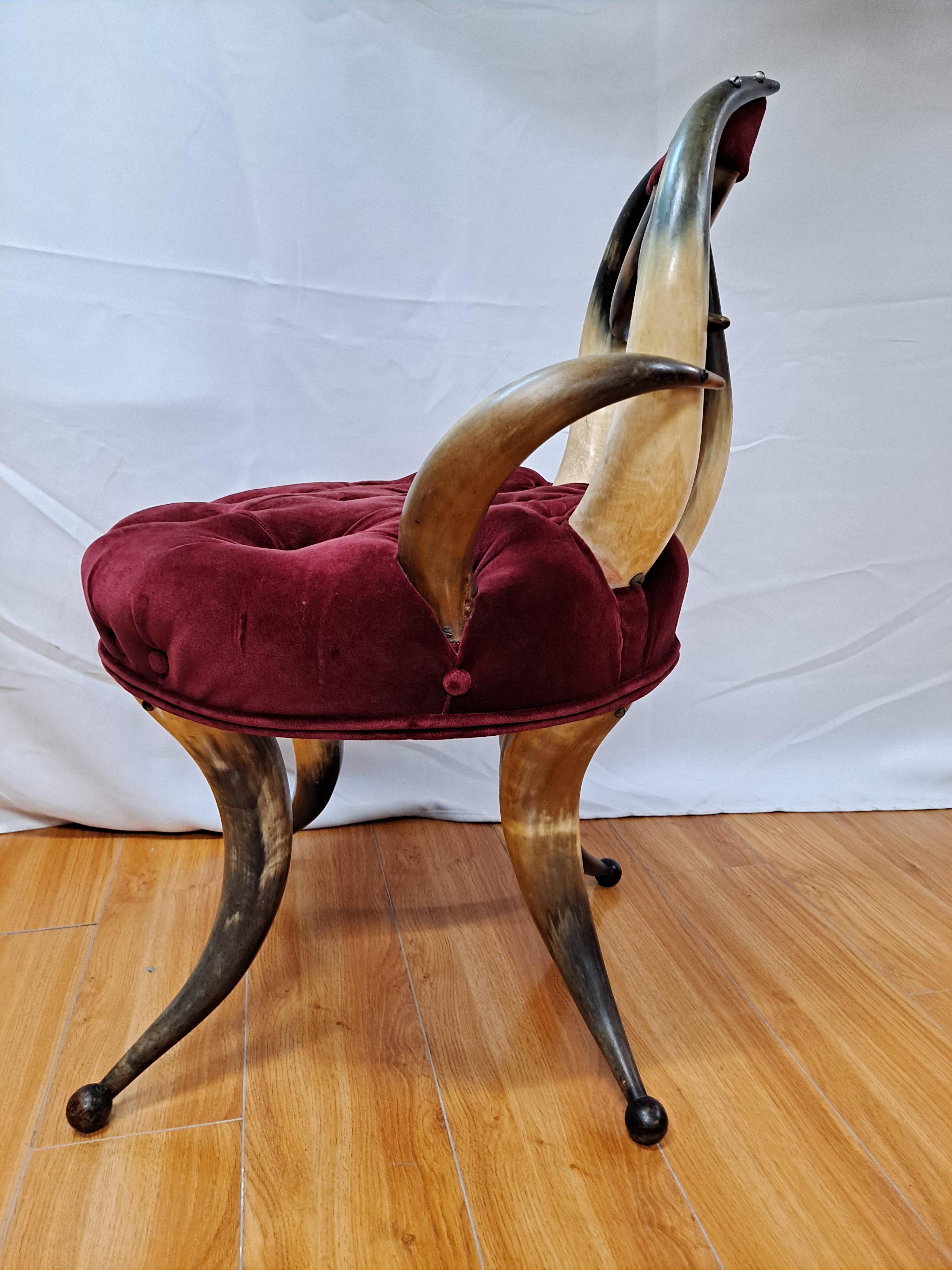 Early 20th Century Cow Horn Chair For Sale 6
