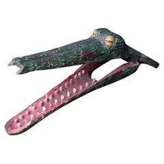 Handgefertigter Puppenkopf aus Krokodil, Volkskunst des frühen 20. Jahrhunderts