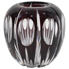 Early 20th Century Crystal and Gold Val Saint Lambert Vase