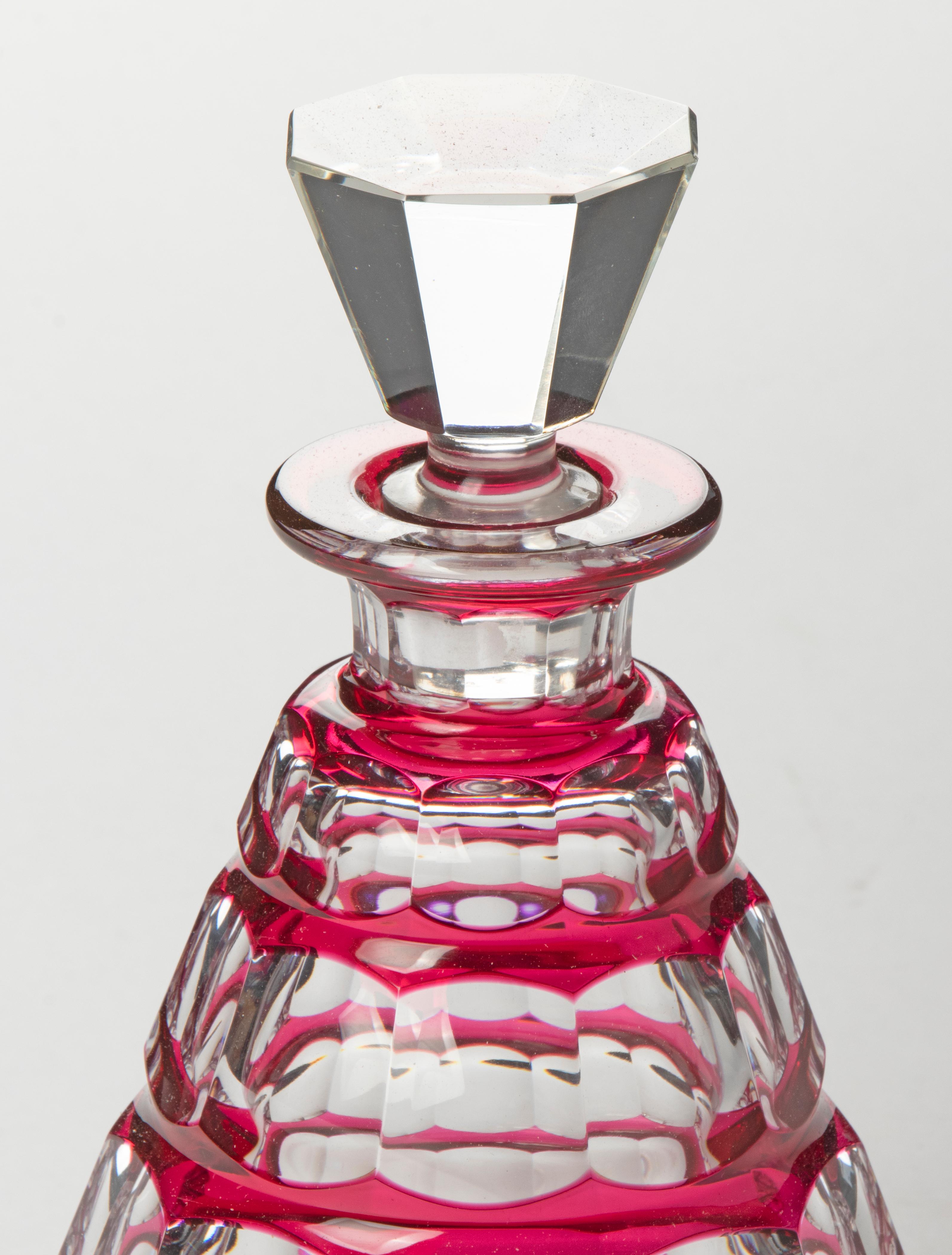 Carafe Art Déco en cristal du début du 20ème siècle + 6 verres - Val Saint Lambert en vente 4