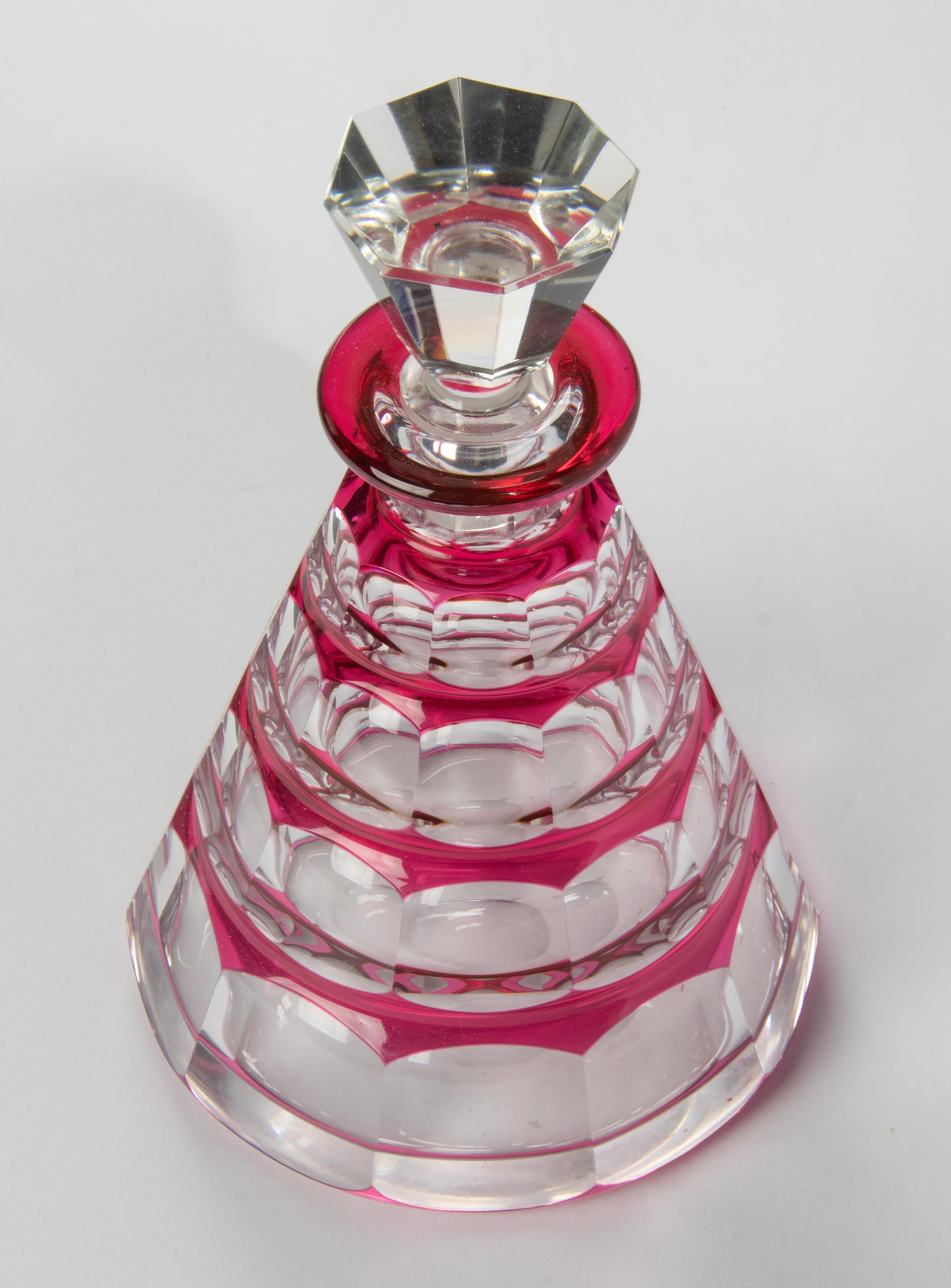 Carafe Art Déco en cristal du début du 20ème siècle + 6 verres - Val Saint Lambert en vente 5