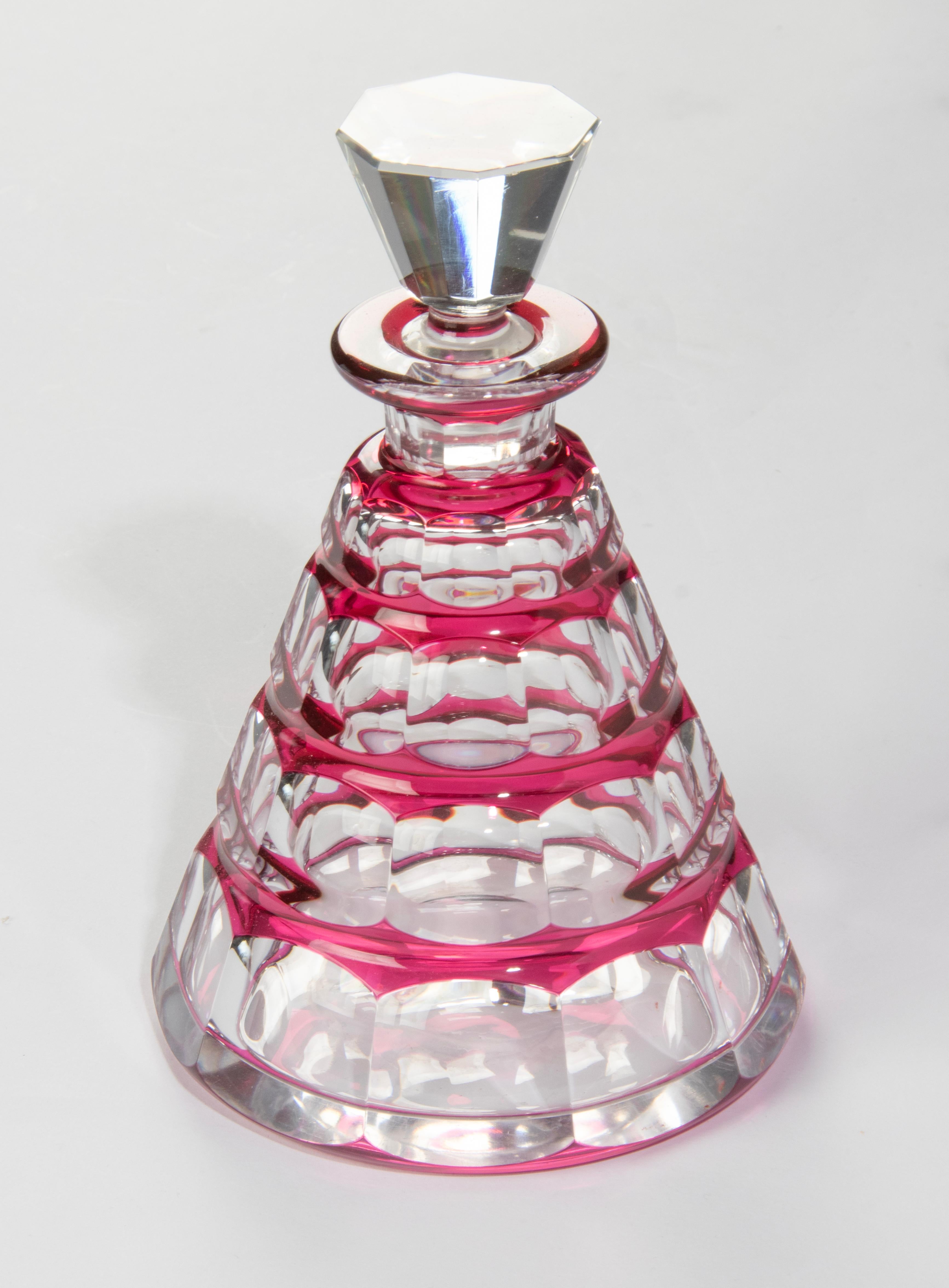 Early 20th Century Crystal Art Deco Decanter + 6 Glasses - Val Saint Lambert For Sale 9