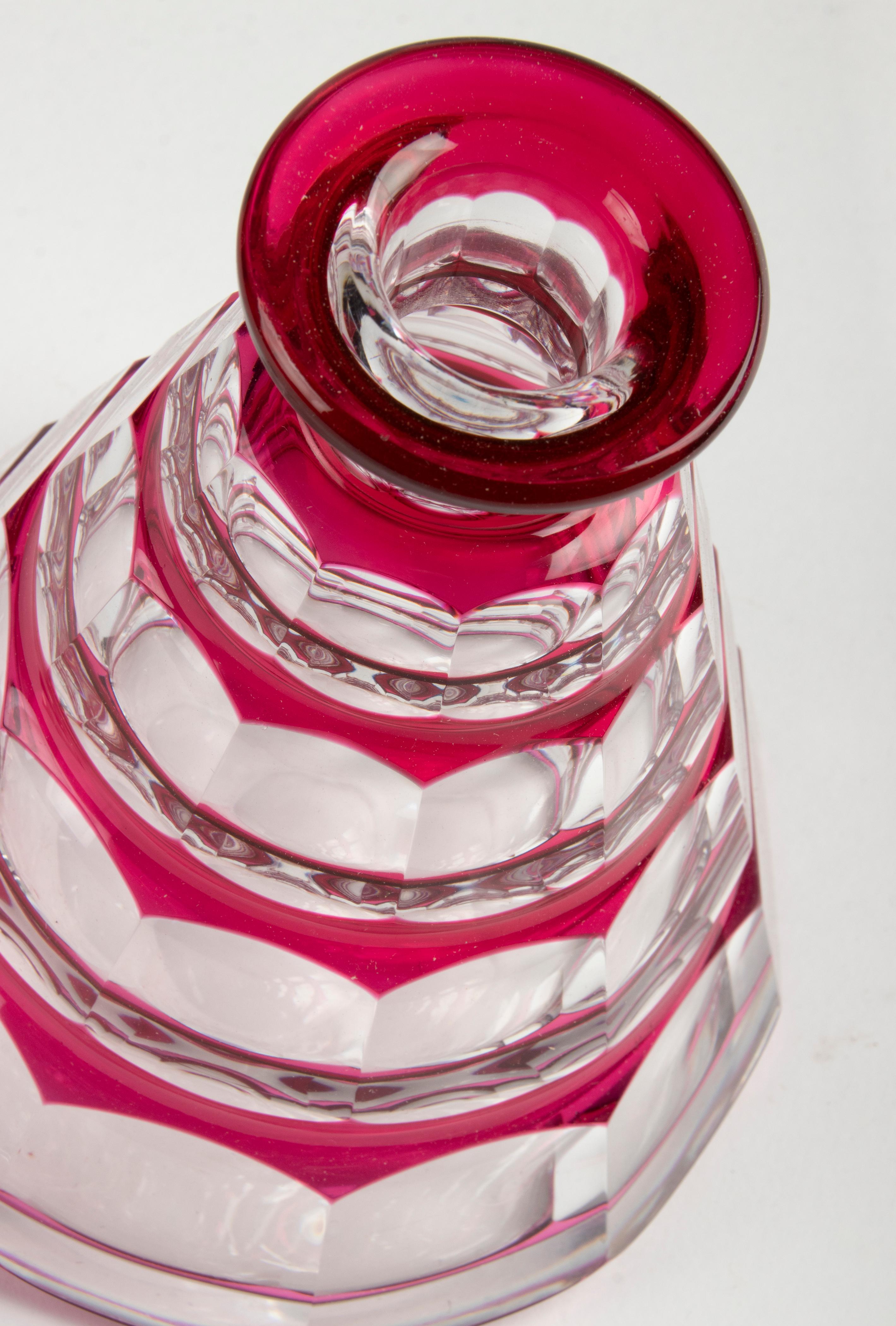 Carafe Art Déco en cristal du début du 20ème siècle + 6 verres - Val Saint Lambert en vente 7