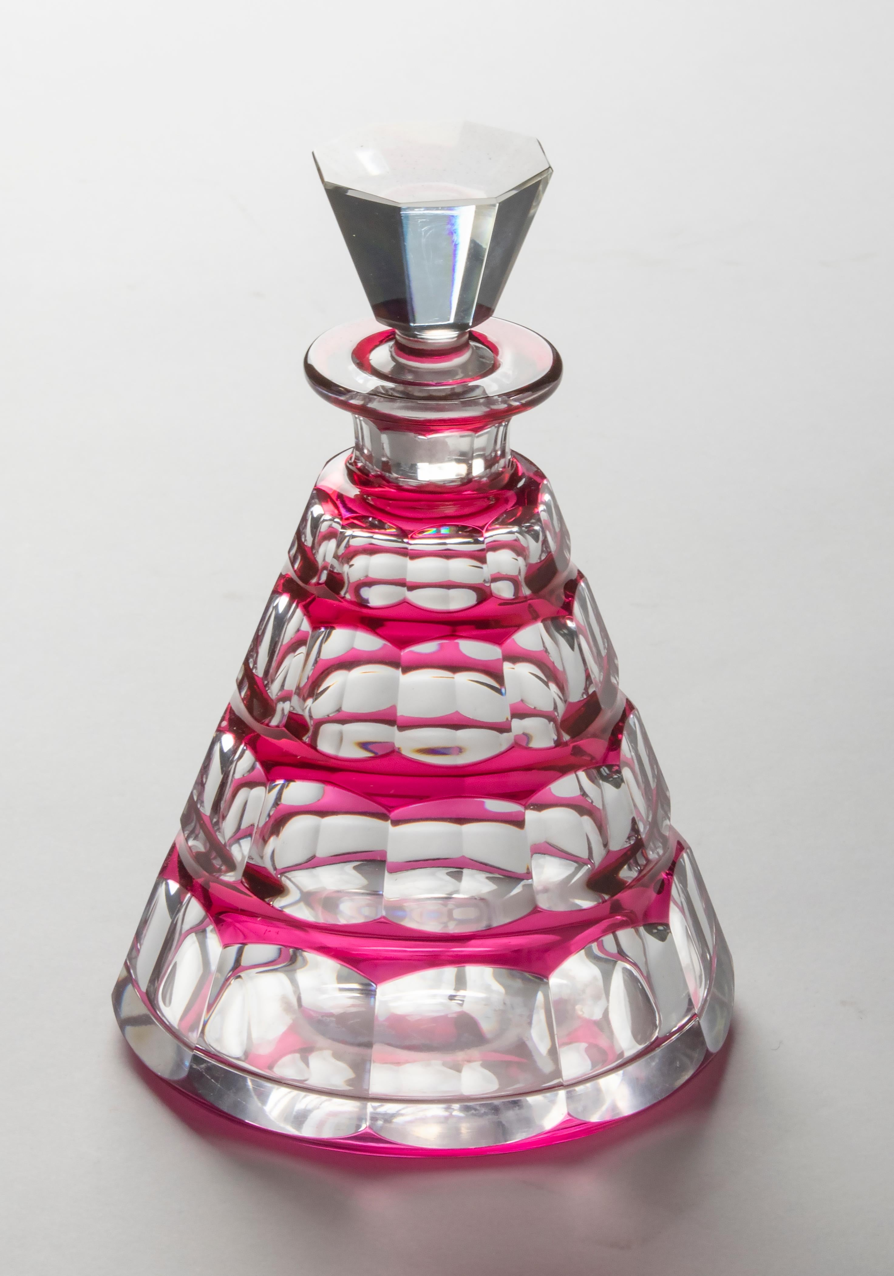 Early 20th Century Crystal Art Deco Decanter + 6 Glasses - Val Saint Lambert For Sale 11