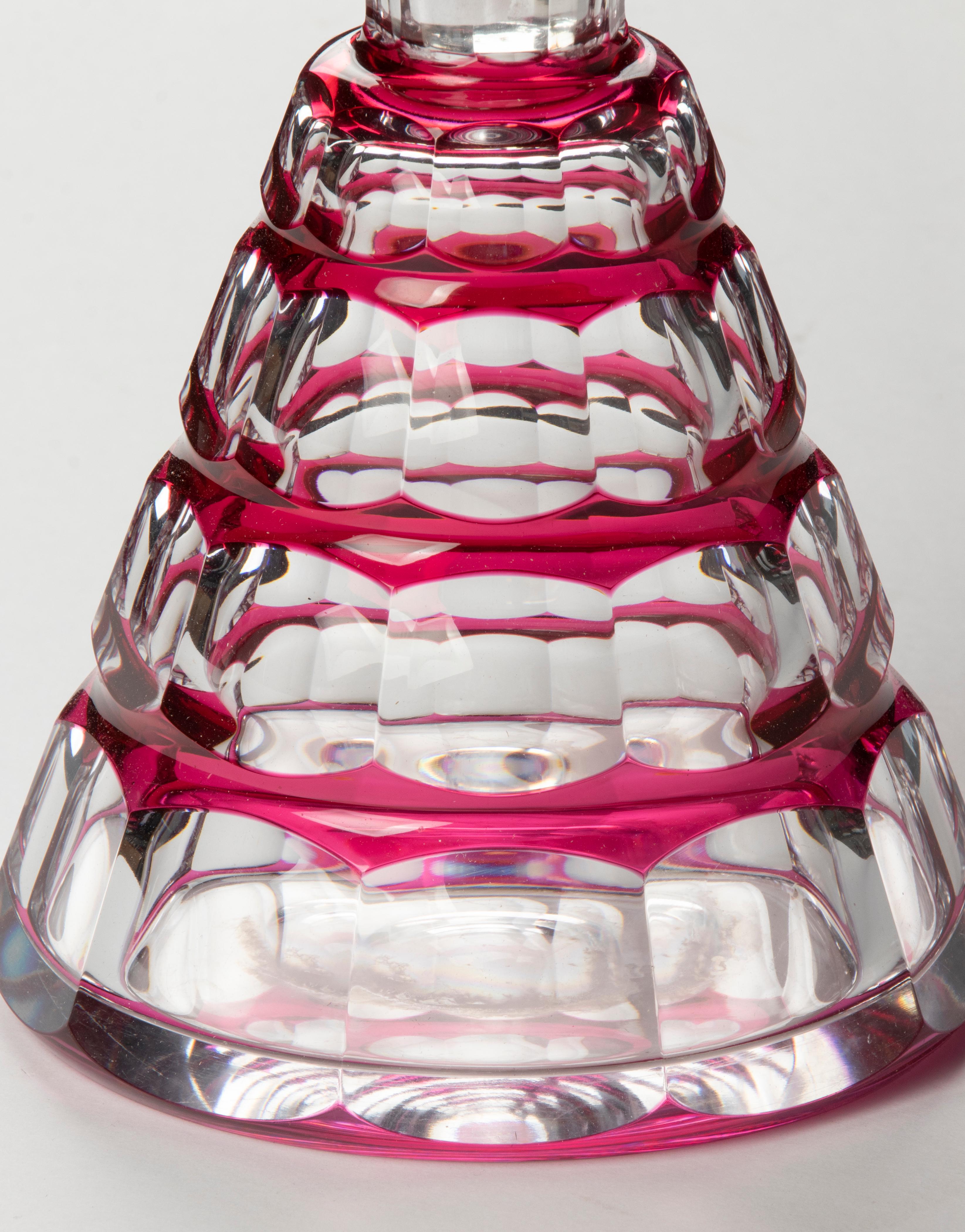 Carafe Art Déco en cristal du début du 20ème siècle + 6 verres - Val Saint Lambert en vente 10