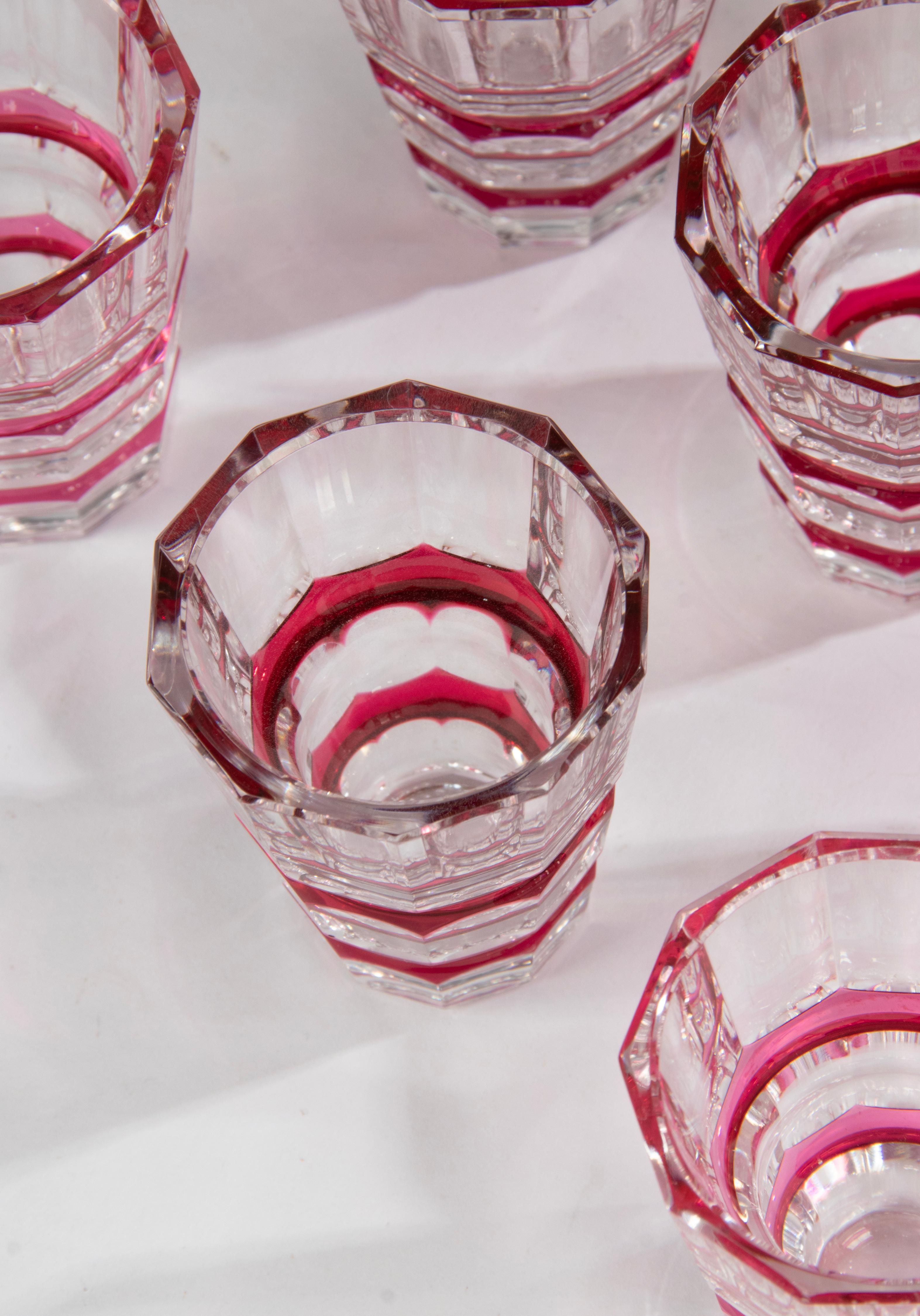 Early 20th Century Crystal Art Deco Decanter + 6 Glasses - Val Saint Lambert For Sale 3