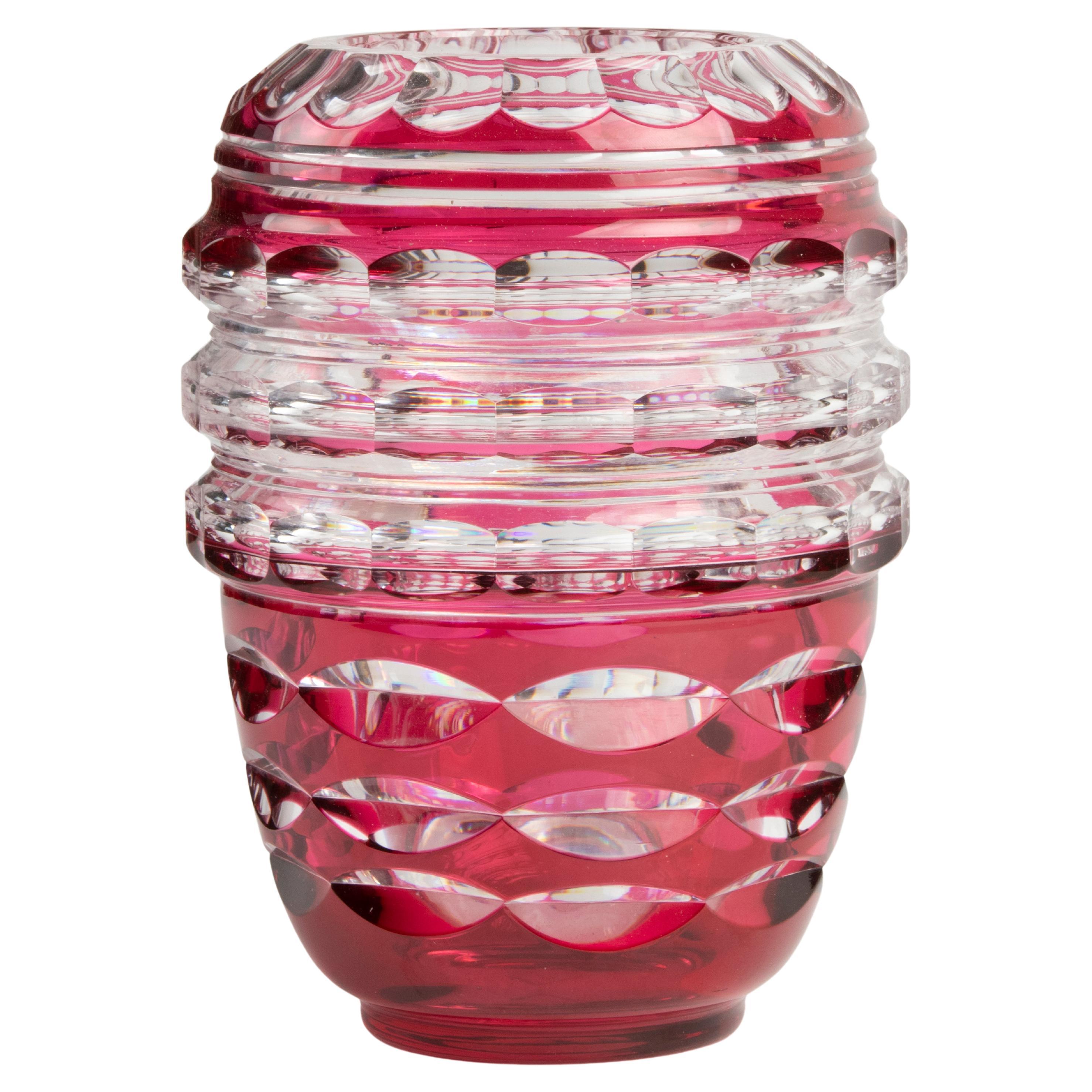 Vase Art Déco en cristal du début du XXe siècle fabriqué par Val Saint Lambert en vente