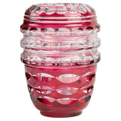 Vase Art Déco en cristal du début du XXe siècle fabriqué par Val Saint Lambert