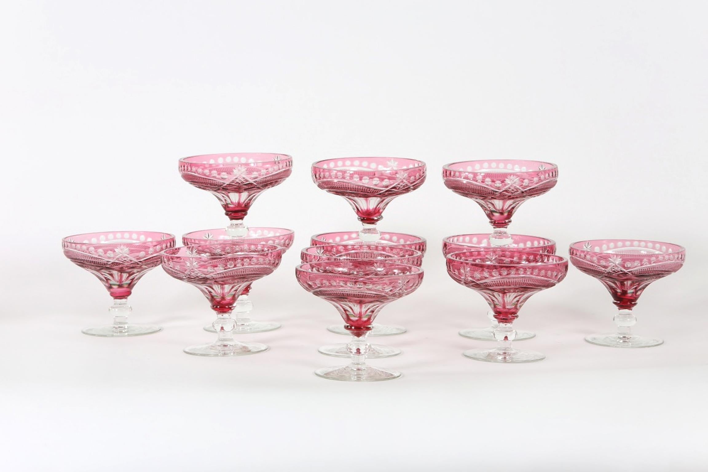 Early 20th Century Crystal Barware Coupe Service In Excellent Condition In Tarry Town, NY