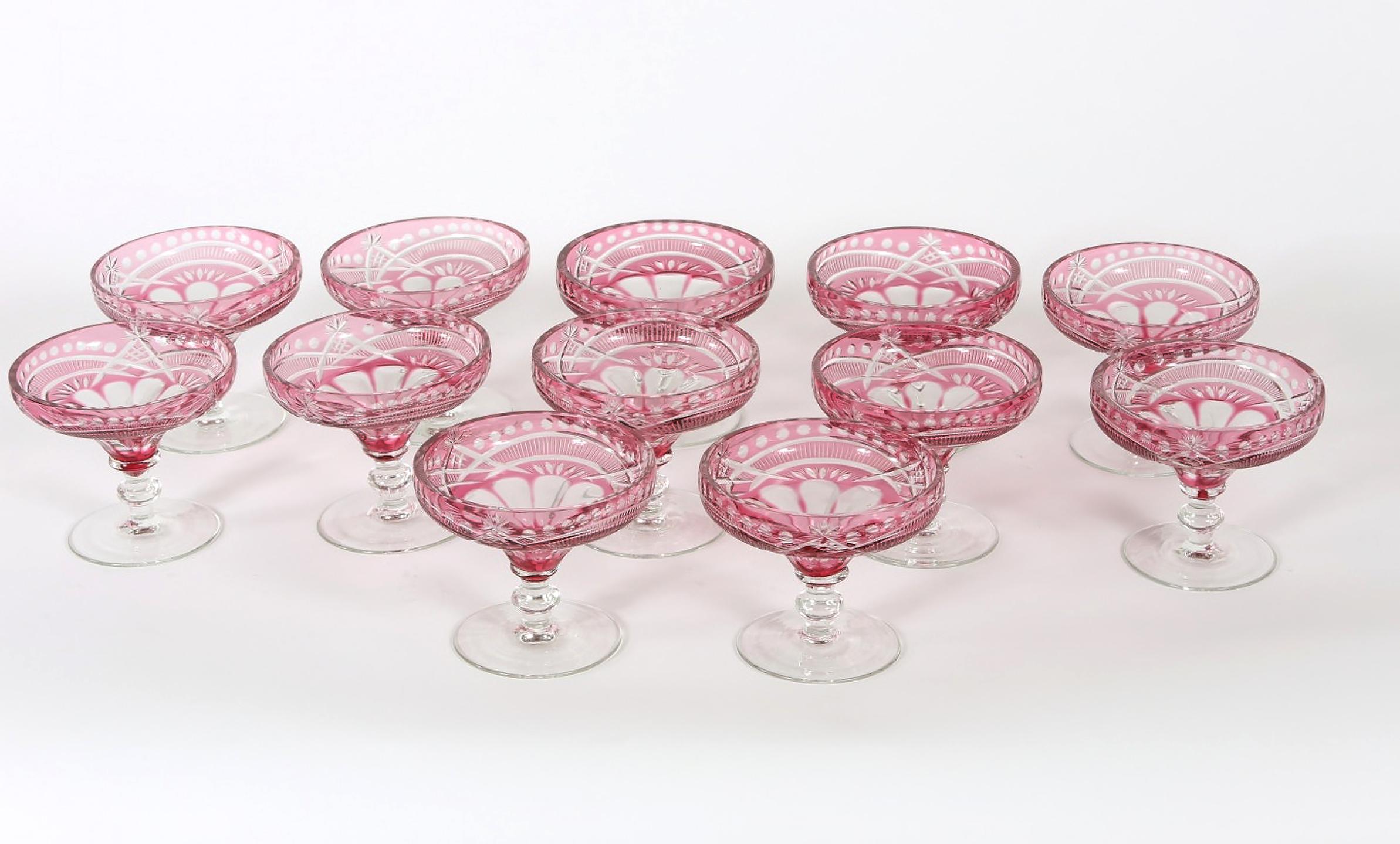 Early 20th Century Crystal Barware Coupe Service 1