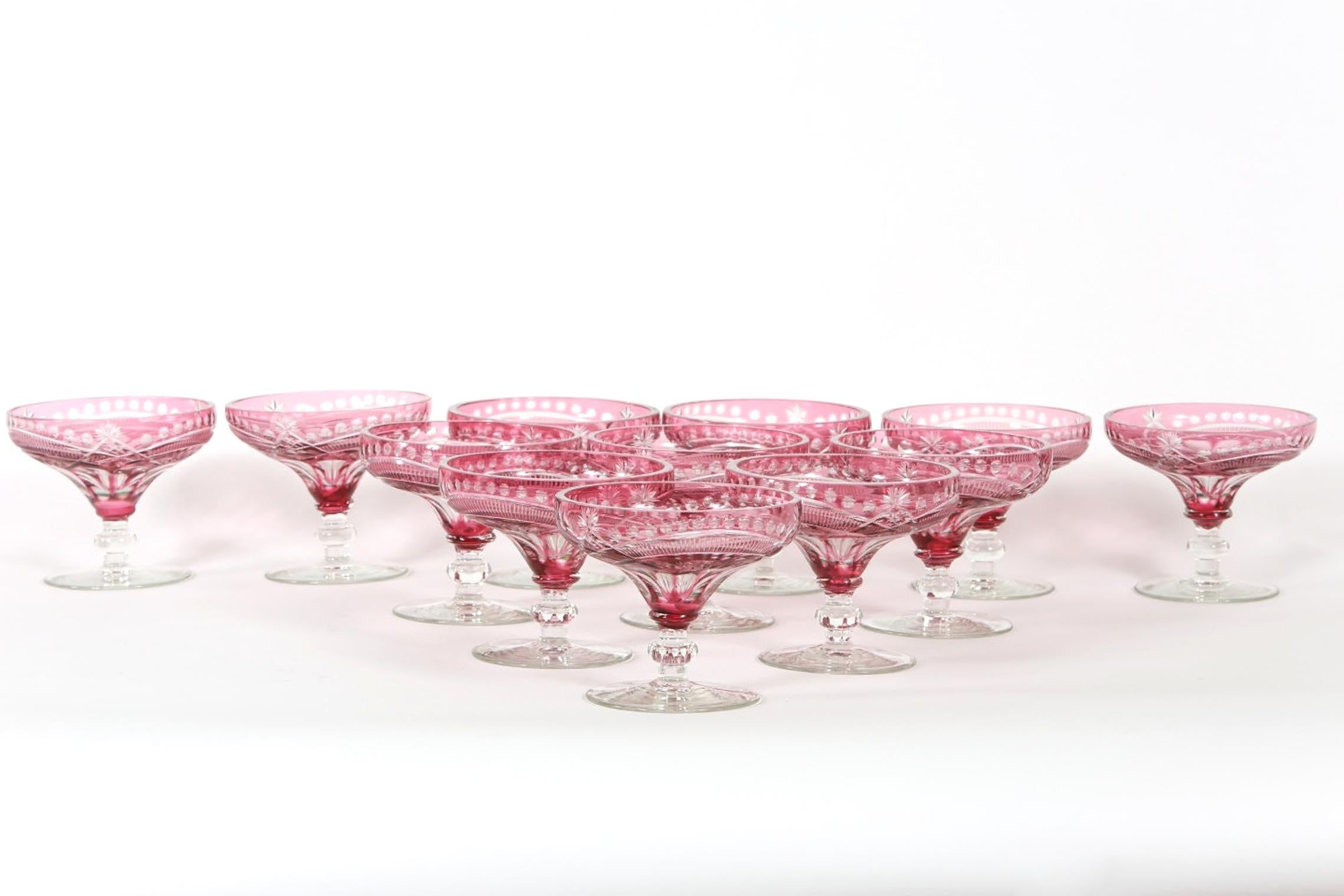 Early 20th Century Crystal Barware Coupe Service 3